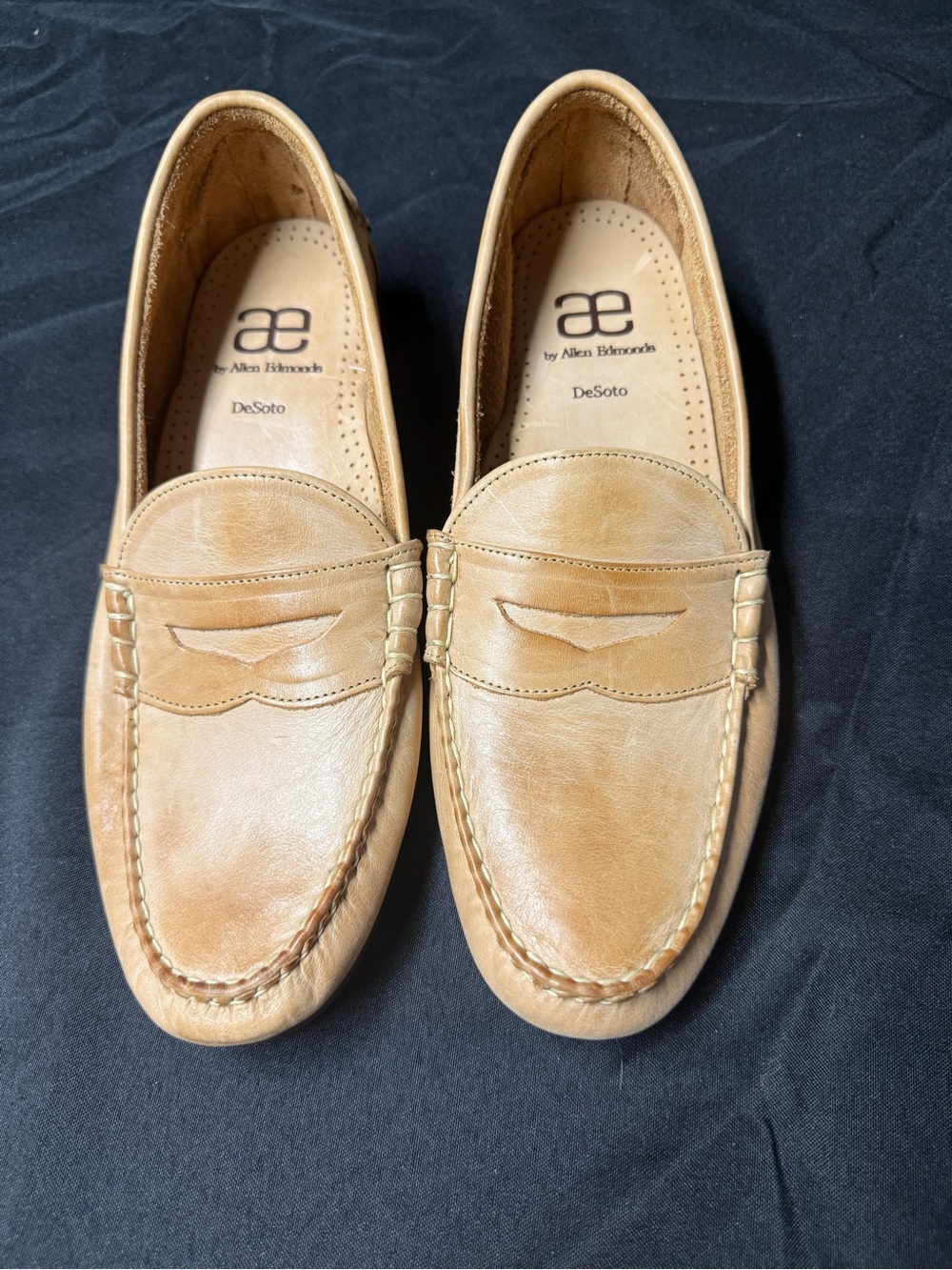 Allen Edmonds DeSoto Tan Leather Loafers - Men's size 10 1/2 D